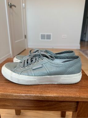 Superga Light Blue Canvas Low-Top Sneakers